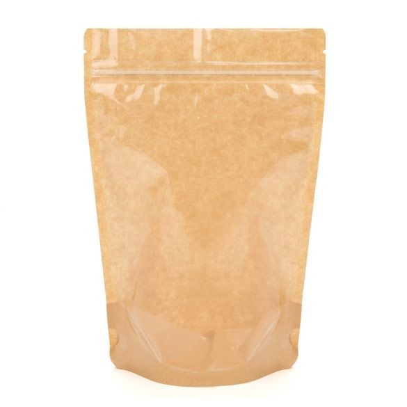 Stand Up Pouches Kraft 14.9x8.9x23.2cm with Window | 312 grams