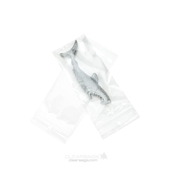 Grip Seal Bags with Hang hole 7.5x18cm Crystal Clear PP 50 micron (100 pieces) [ZR37]