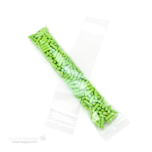 Grip Seal Bags with Hang hole 5x30.5cm Crystal Clear PP 50 micron (100 pieces) [ZR212]