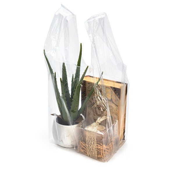 Plastic Carrier Bags Transparent 25.4x22.9x52.1cm (100 pieces) [CHB1]