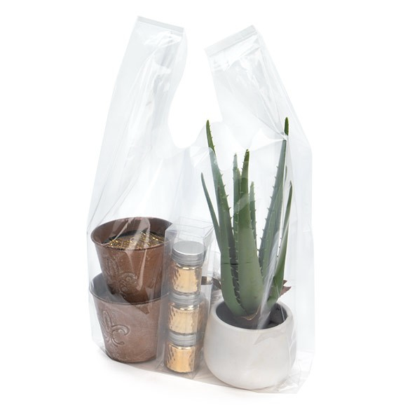 Plastic Carrier Bags Transparent 30.5x17.8x55.9cm (100 pieces) [CHB4]