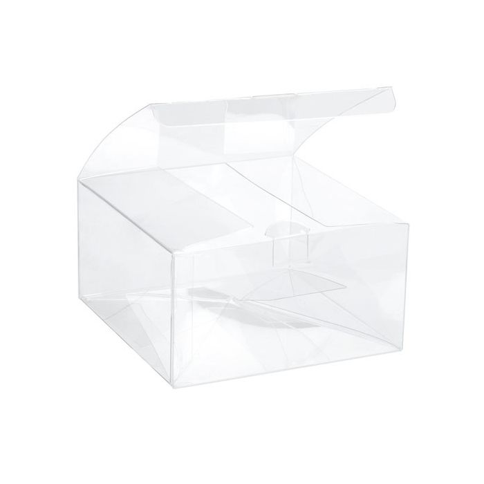 Plastic Gift Boxes 14.3x14.3x7.6cm Food Safe with Autolock Bottom (25 pieces) [PLB202]