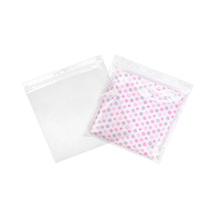 Grip Seal Bags with Hang hole 21.5x21.5cm Crystal Clear PP 50 micron (100 pieces) [ZR8H]