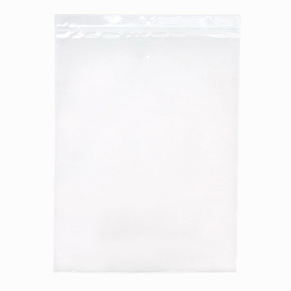 Grip Seal Bags with Hang and Vent-hole 23x30.5cm Crystal Clear PP 50 micron (100 pieces) [ZR912V]