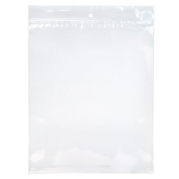 Grip Seal Bags with Hang hole 20.5x25.5cm Crystal Clear PP 75 micron (100 pieces) [Z3R810]
