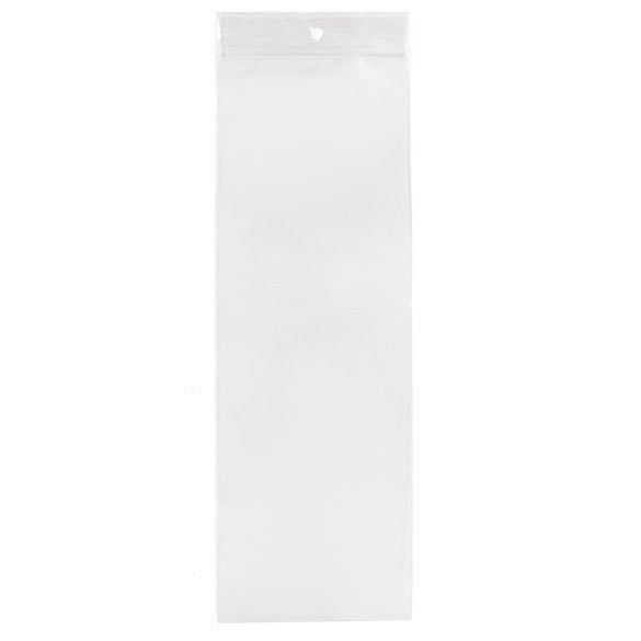 Grip Seal Bags with Hang hole 10x30.5cm Crystal Clear PP 100 micron (100 pieces) [Z4R412]