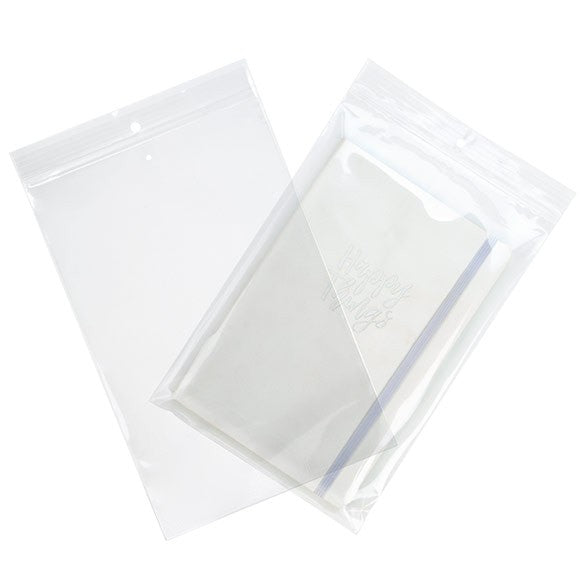 Grip Seal Bags with Hang and Vent-hole 15x23cm Crystal Clear PP 100 micron (100 pieces) [Z4R69V]