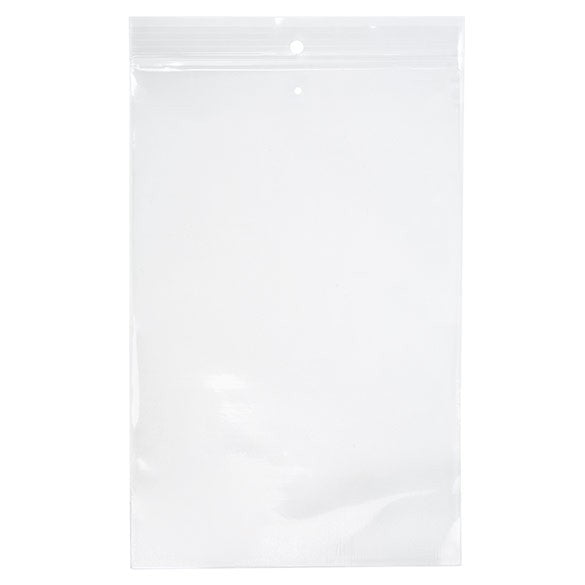 Grip Seal Bags with Hang and Vent-hole 15x23cm Crystal Clear PP 100 micron (100 pieces) [Z4R69V]