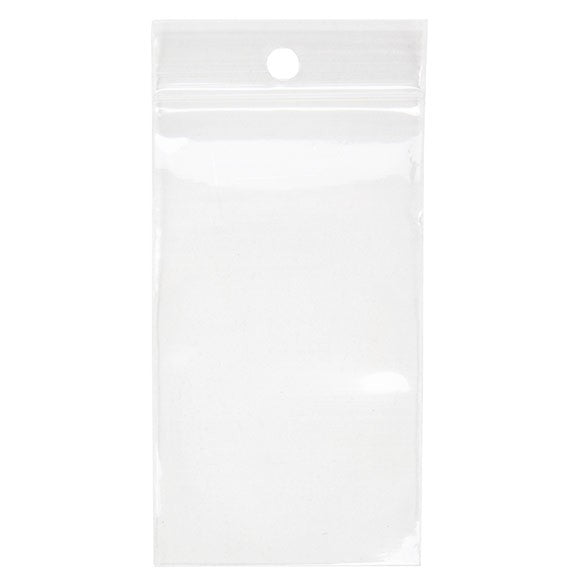 Grip Seal Bags with Hang hole 5.1x8.9cm Crystal Clear PP 50 micron (100 pieces) [ZR23H]