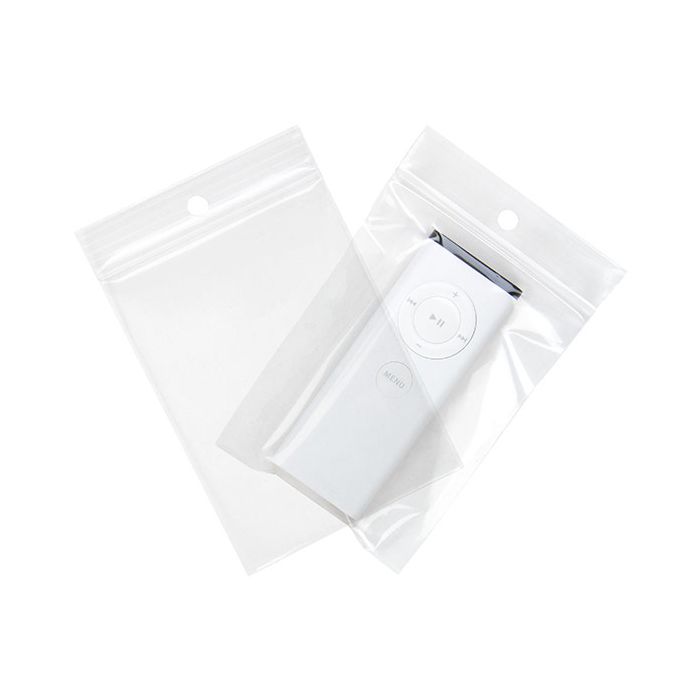 Grip Seal Bags with Hang hole 7x9.5cm Crystal Clear PP 50 micron (100 pieces) [ZR23XL]