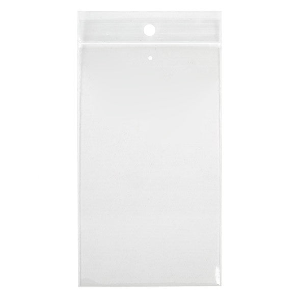 Grip Seal Bags with Hang and Vent-hole 7.5x12.5cm Crystal Clear PP 50 micron (100 pieces) [ZR35V]