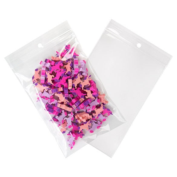 Grip Seal Bags with Hang hole 10x15cm Crystal Clear PP 50 micron (100 pieces) [ZR46]