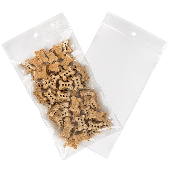 Grip Seal Bags with Hang hole 10x18cm Crystal Clear PP 50 micron (100 pieces) [ZR47]