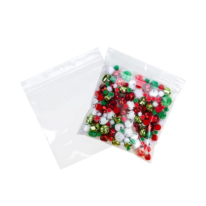 Grip Seal Bags with Hang hole 18x18cm Crystal Clear PP 50 micron (100 pieces) [ZR77]