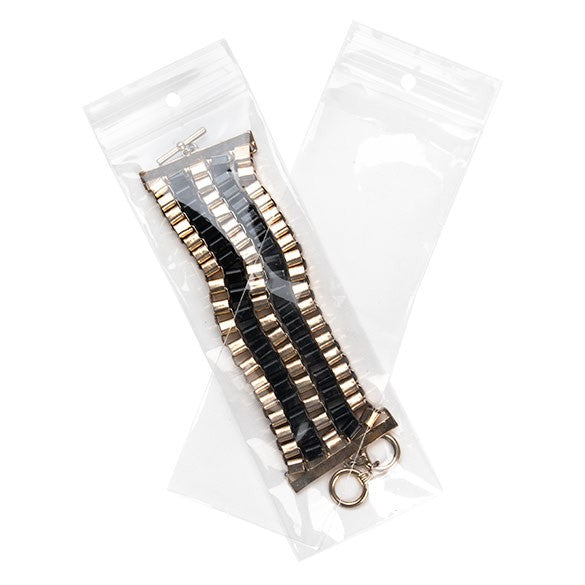 Grip Seal Bags with Hang hole 6.5x18cm Crystal Clear PP 50 micron (100 pieces) [ZR2H7]