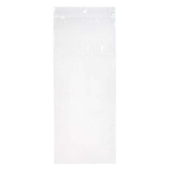 Grip Seal Bags with Hang hole 12.5x30.5cm Crystal Clear PP 50 micron (100 pieces) [ZR512]