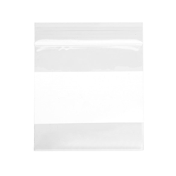 Grip Seal Bags with Write-on-Panel 7.5x7.5cm Crystal Clear PP 50 micron (100 pieces) [ZWC33]