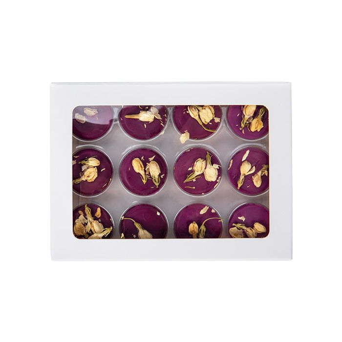 White Kraft Artisan Candy Box Set, Round Insert 10.2x2.1x13.8 cm (25 pieces) [CNDYR270W]