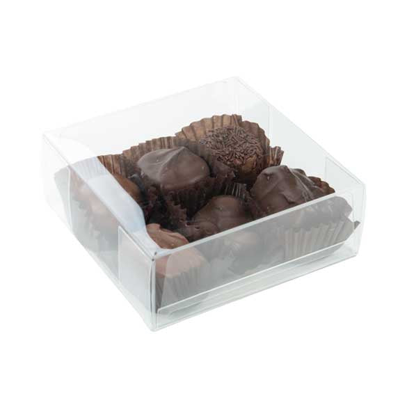 Plastic Gift Boxes for "chocolate" Truffels 10.8x4.1x10.8cm with Insert (100 pieces) [CNDY194]