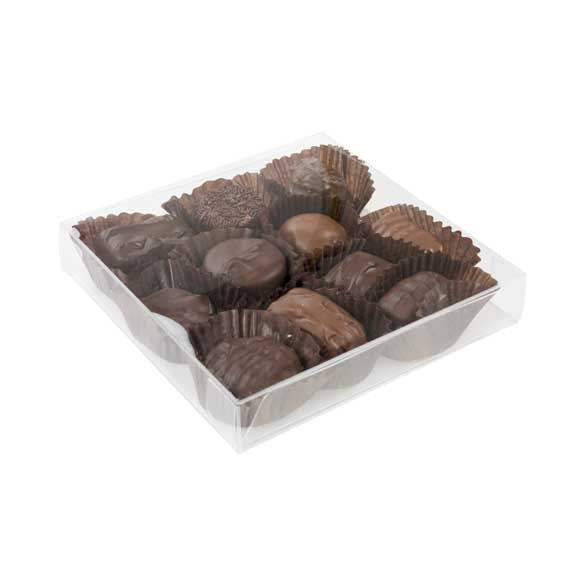 Plastic Gift Boxes for Chocolates 14.3x2.5x14.1cm with Insert (100 pieces) [CNDY48]
