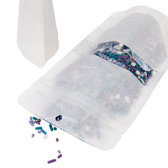 Eco Friendly Stand Up Pouches Rice Paper White With Rectangle Window With Hanghole 10,2x6x15,2 cm (100 pieces) [ZBGRC2W]