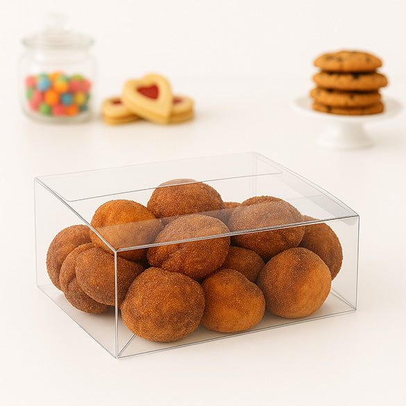 Plastic Gift Boxes 15.9x15.9x7.6cm Crystal Clear with Autolock Bottom (25 pieces) [PLB173]