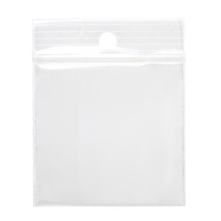 Grip Seal Bags with Hang hole 5x5cm Crystal Clear PP 75 micron (100 pieces) [Z3R22]
