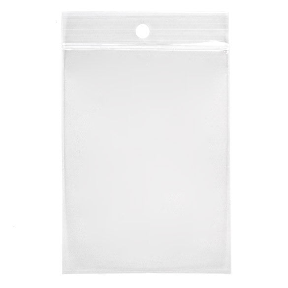 Grip Seal Bags with Hang hole 7x9.5cm Crystal Clear PP 75 micron (100 pieces) [Z3R23XL]