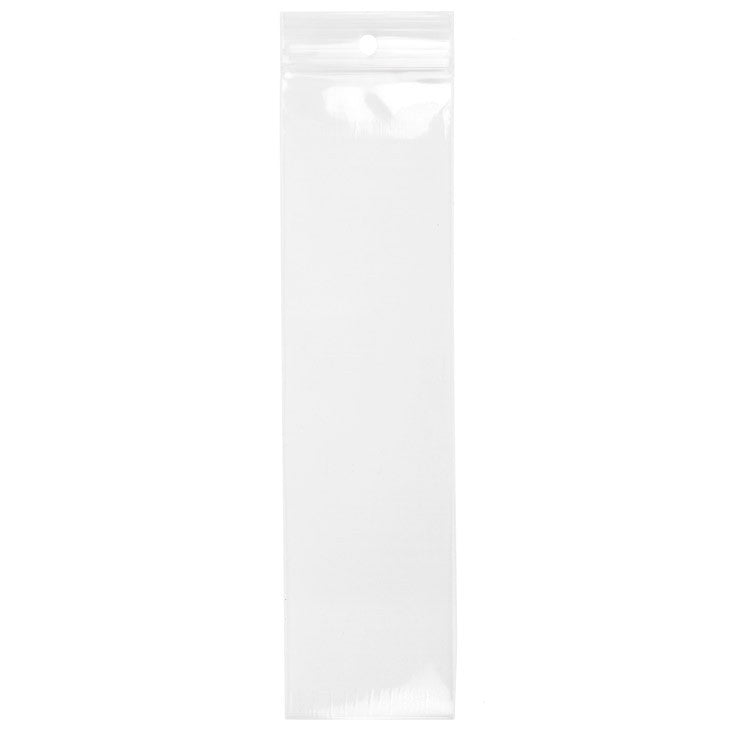 Grip Seal Bags with Hang hole 5x20.5cm Crystal Clear PP 75 micron (100 pieces) [Z3R28]