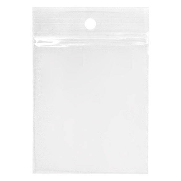 Grip Seal Bags with Hang hole 6.5x7.5cm Crystal Clear PP 75 micron (100 pieces) [Z3R2H3]