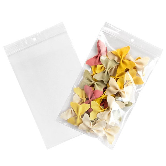Grip Seal Bags with Hang hole 12.5x20.5cm Crystal Clear PP 75 micron (100 pieces) [Z3R58]