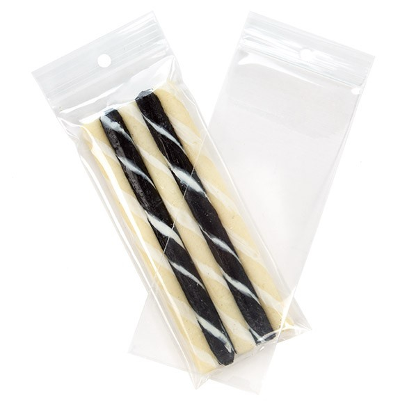 Grip Seal Bags with Hang hole 6.5x15cm Crystal Clear PP 100 micron (100 pieces) [Z4R2H6]