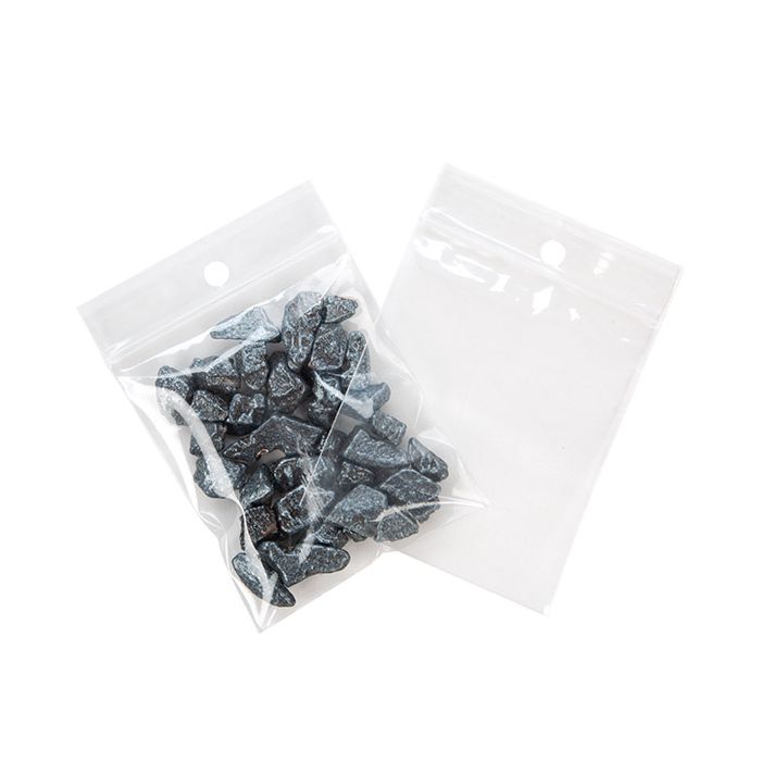 Grip Seal Bags with Hang hole 6.5x7.5cm Crystal Clear PP 50 micron (100 pieces) [ZR2H3]
