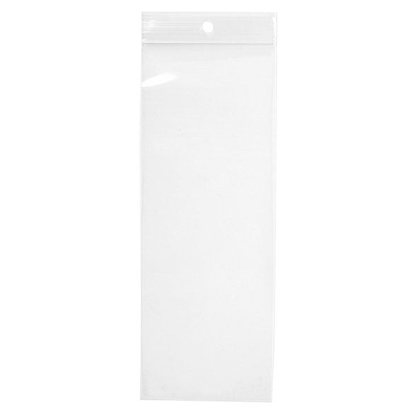 Grip Seal Bags with Hang hole 7.5x20.5cm Crystal Clear PP 50 micron (100 pieces) [ZR38]