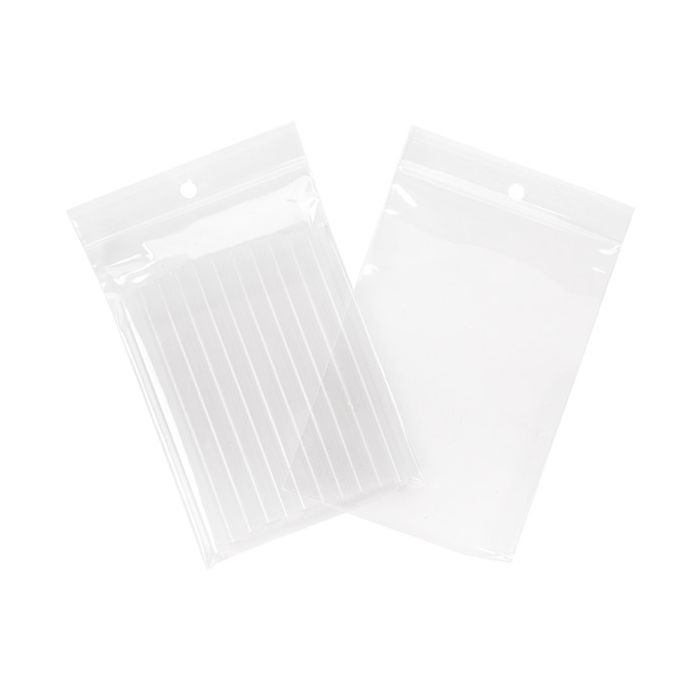 Grip Seal Bags with Hang hole 9x12.5cm Crystal Clear PP 50 micron (100 pieces) [ZR3H5]