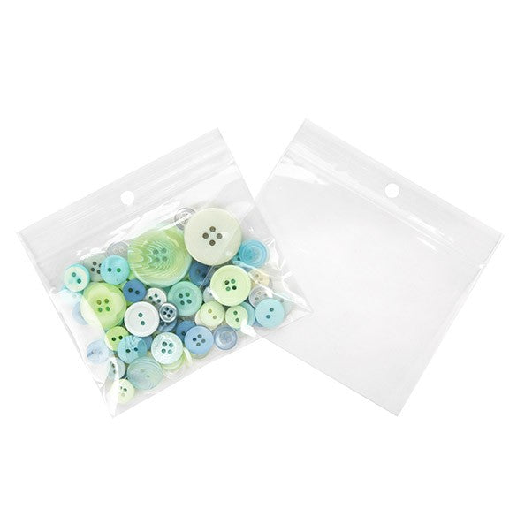 Grip Seal Bags with Hang hole 10x7.5cm Crystal Clear PP 50 micron (100 pieces) [ZR43]