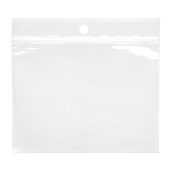 Grip Seal Bags with Hang hole 10x7.5cm Crystal Clear PP 50 micron (100 pieces) [ZR43]