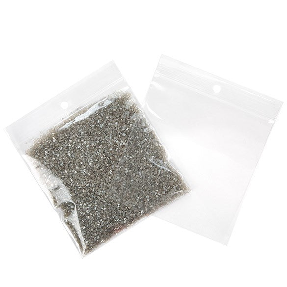 Grip Seal Bags with Hang hole 10x10cm Crystal Clear PP 50 micron (100 pieces) [ZR44]