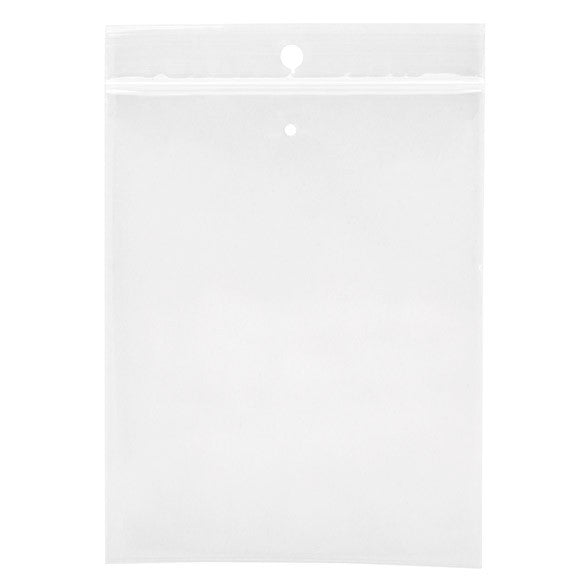 Grip Seal Bags with Hang and Vent-hole 10x12.5cm Crystal Clear PP 50 micron (100 pieces) [ZR45V]