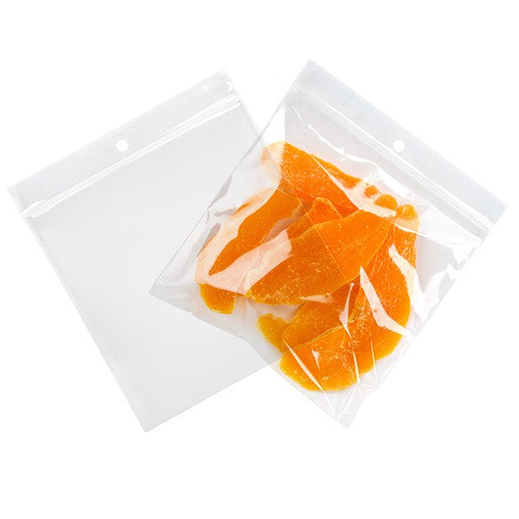 Grip Seal Bags with Hang hole 12.5x12.5cm Crystal Clear PP 50 micron (100 pieces) [ZR55]