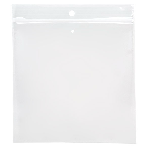 Grip Seal Bags with Hang and Vent-hole 12.5x12.5cm Crystal Clear PP 50 micron (100 pieces) [ZR55V]