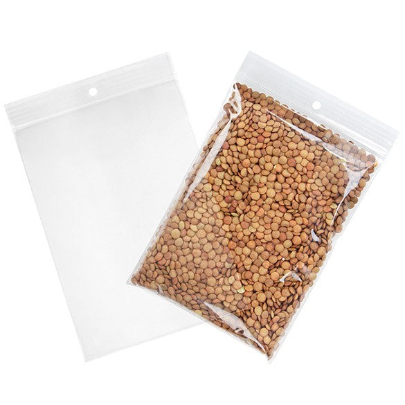 Grip Seal Bags with Hang hole 12.5x18cm Crystal Clear PP 50 micron (100 pieces) [ZR57]