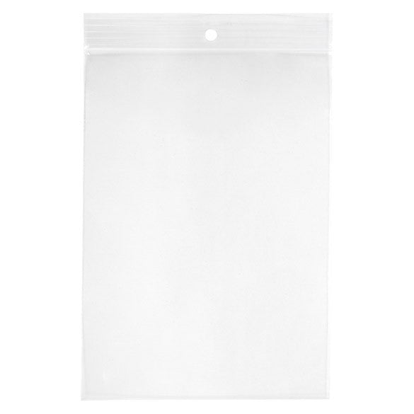 Grip Seal Bags with Hang hole 12.5x18cm Crystal Clear PP 50 micron (100 pieces) [ZR57]