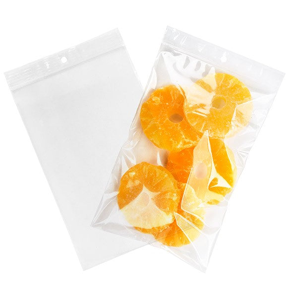 Grip Seal Bags with Hang hole 12.5x20.5cm Crystal Clear PP 50 micron (100 pieces) [ZR58]