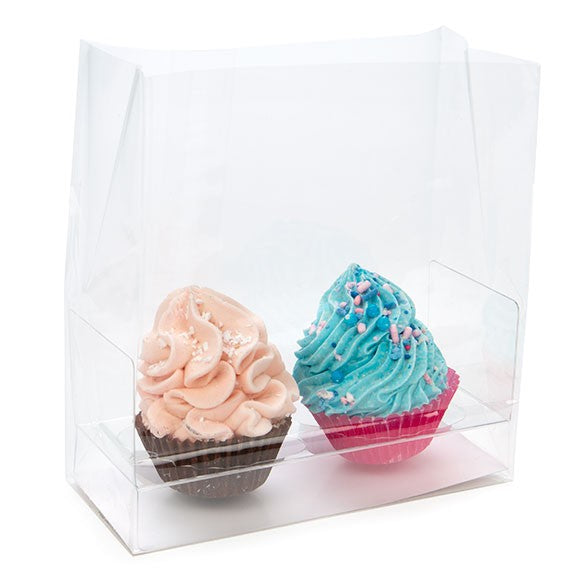 Bags Set for 2 Mini Cupcakes 12.7x5.7x12.7cm with White Insert (100 pieces) [CBG9]
