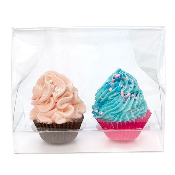Bags Set for 2 Mini Cupcakes 12.7x5.7x12.7cm with White Insert (100 pieces) [CBG9]