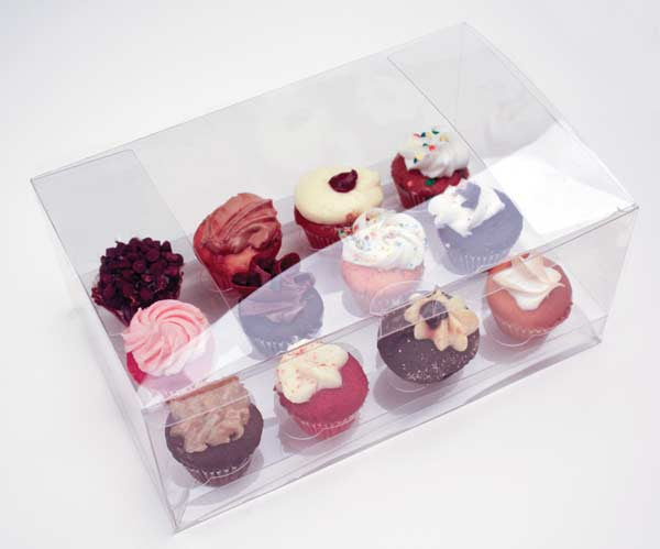 Plastic Gift Boxes for 4 Cupcakes or muffins 19.1x17.8x10.2cm (100 pieces) [CBS178]