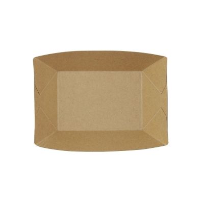 Snack trays cardboard 400 ml Brown Organic Coated (1000 pieces) [GB-DCA06445]