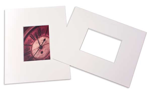 Mount Board Double thick White 27.9x35.6cm with 11.4x16.5cm Window (25 pieces) [MS31003]