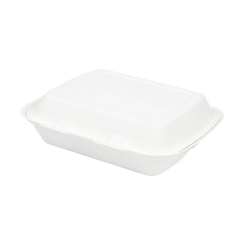 Menu Tray with Lid Sugarcane 3-Spaces 25x20x7.5 cm (200 pieces) [GB-DFC01337]